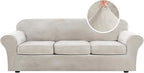 H.VERSAILTEX Velvet 4 Piece High Stretch Sofa Slipcover Cover Furniture by HVERSAILTEX