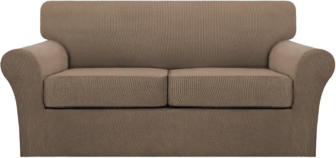 Turquoize 3 Piece Sofa Covers for 2 Cushion Couch Sofa Slipcover Soft Couch by Turquoize