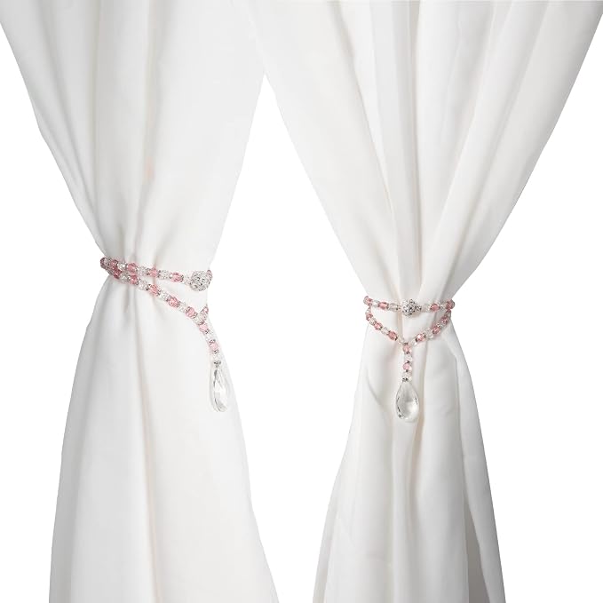 SUQ I OME 1 Pair of Luxury Crystal Beaded Magnetic Curtain Tieback and Holdback - Image 7
