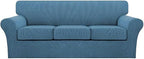 Turquoize 4 Piece Sofa Covers for 3 Cushion Couch Sofa Slipcover Soft Couch by Turquoize