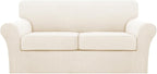 Turquoize 3 Piece Sofa Covers for 2 Cushion Couch Sofa Slipcover Soft Couch by Turquoize