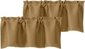 Chyhomenyc Gold Valances for Window, Room Darkening Short Curtains for Kitchen by Chyhomenyc