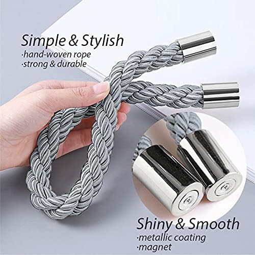 NICEEC 4 Pack Strong Magnetic Curtain Tiebacks Modern Simple Style Drape Tie - Image 3