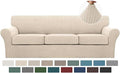 Turquoize 4 Piece Sofa Covers For 3 Cushion Couch Sofa Slipcover Soft Couch by Turquoize