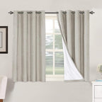 H.VERSAILTEX Linen Blackout Curtains 45 Inches Long 100% Absolutely Blackout by HVERSAILTEX