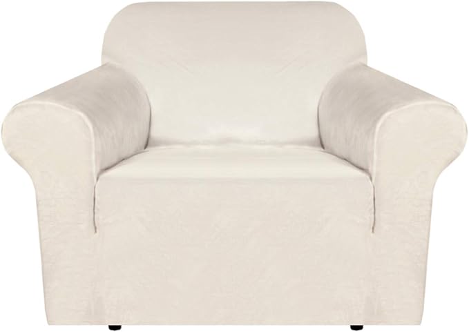H.VERSAILTEX Stretch Velvet Armchair Cover Couch Covers 1 Cushion Chair by HVERSAILTEX