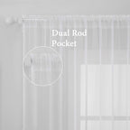 MIULEE 2 Panels Solid Color White Sheer Window Curtains Elegant Window Voile - Image 2