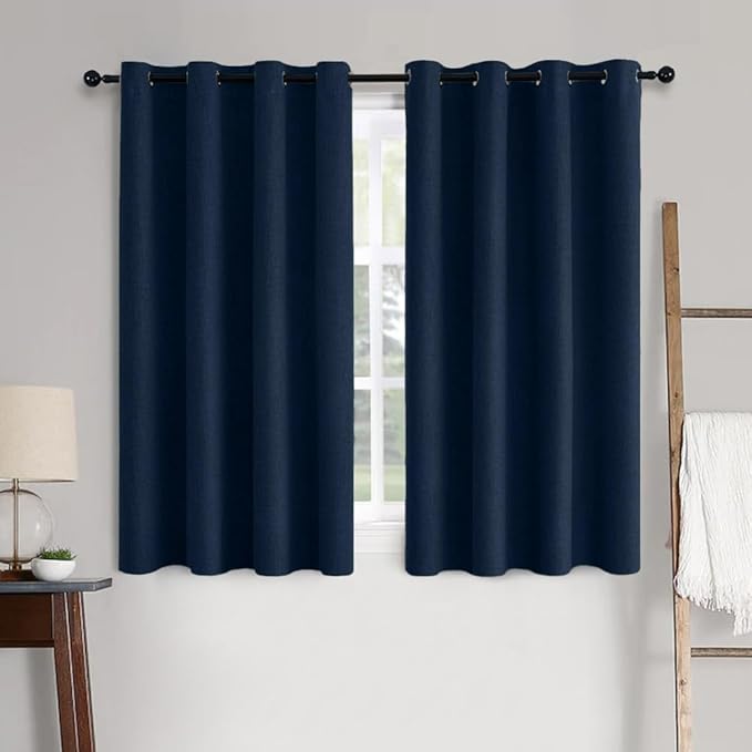 MIULEE Linen Textured Curtains for Bedroom Solid 100% Blackout Thermal by MIULEE