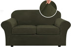 H.VERSAILTEX Real Velvet Plush 3 Piece Stretch Sofa Covers Couch Covers by HVERSAILTEX