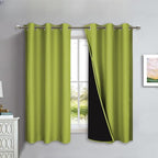 NICETOWN 100% Blackout Lined Curtains, Fresh Green, 1 Pair, 2 Thick Layers by NICETOWN