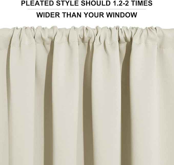 RYB HOME Half Curtain Tiers 36 inch Length, Rod Pocket Summer Heat Blocking - Image 6
