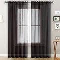 SpaceDresser Basic Rod Pocket Sheer Voile Window Curtain Panels White 1 Pair 2 by SpaceDresser