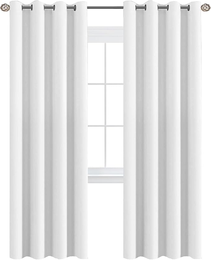 H.VERSAILTEX White Curtains for Bedroom Pure White Curtain 96 inches Long for by HVERSAILTEX