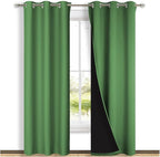 NICETOWN Blackout Curtains 84 inches Long, 2 Pieces, Forest Green, Full Light by NICETOWN
