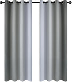 Yakamok Gray and Greyish White Thermal Insulated Grommet Light Blocking Window by Yakamok