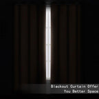 LEMOMO Blackout Curtains 52 x 90 Inch Long Cappuccino Curtains Set of 2 Panels - Image 3