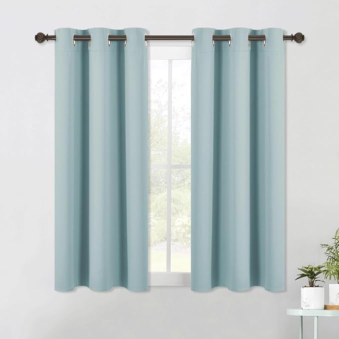 NICETOWN Modern Blackout Curtains Noise Reducing, Sky Blue, 2 Panels, W42 x L54 by NICETOWN
