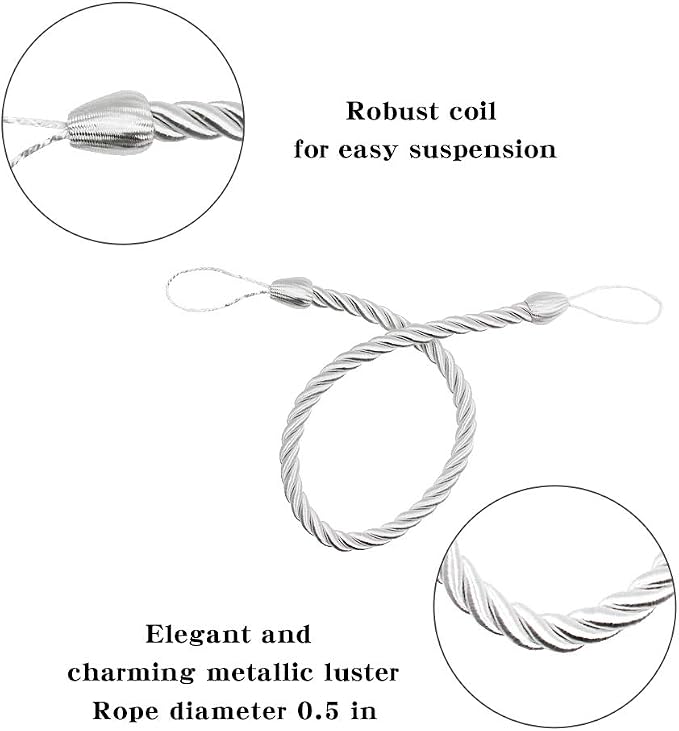 BEL AVENIR Curtain Rope Tiebacks, Drapery Rope Holdbacks - Image 2