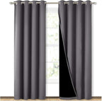 NICETOWN Grey Full Shade Curtain Panels, Pair of Energy Smart & Noise Blocking by NICETOWN