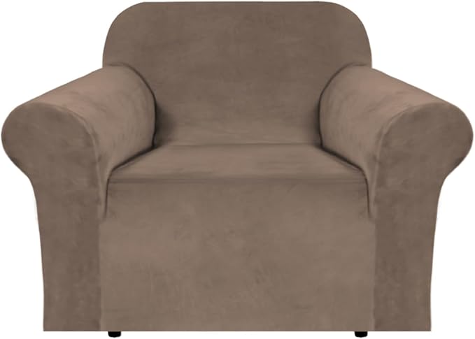 H.VERSAILTEX Stretch Velvet Armchair Cover Couch Covers 1 Cushion Chair by HVERSAILTEX