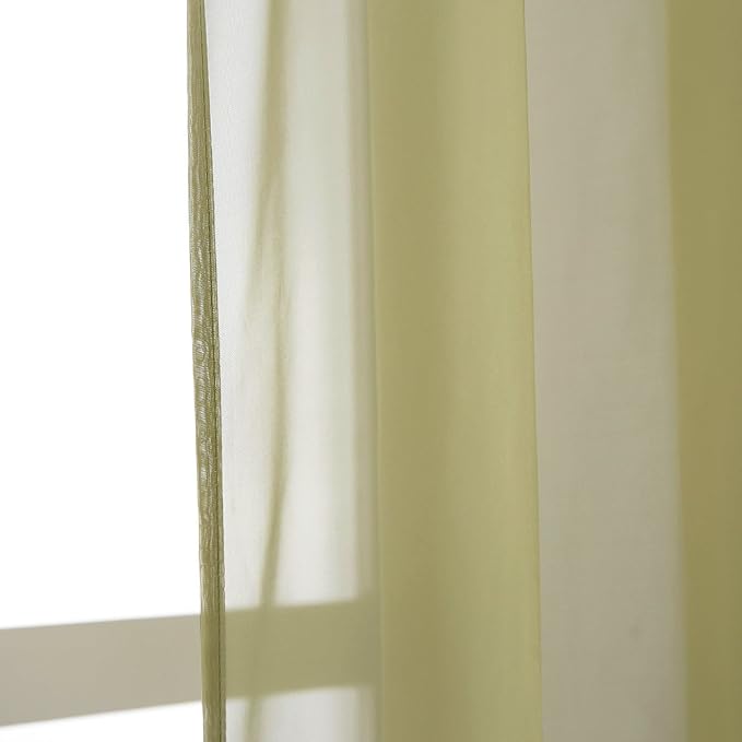 NICETOWN Sheer Window Curtains Green - Image 3