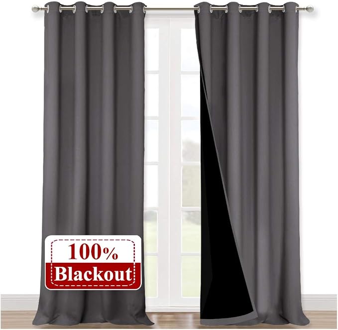 NICETOWN 100% Blackout Blinds, 52 inches x 120 inches, Laundry Room Decor by NICETOWN
