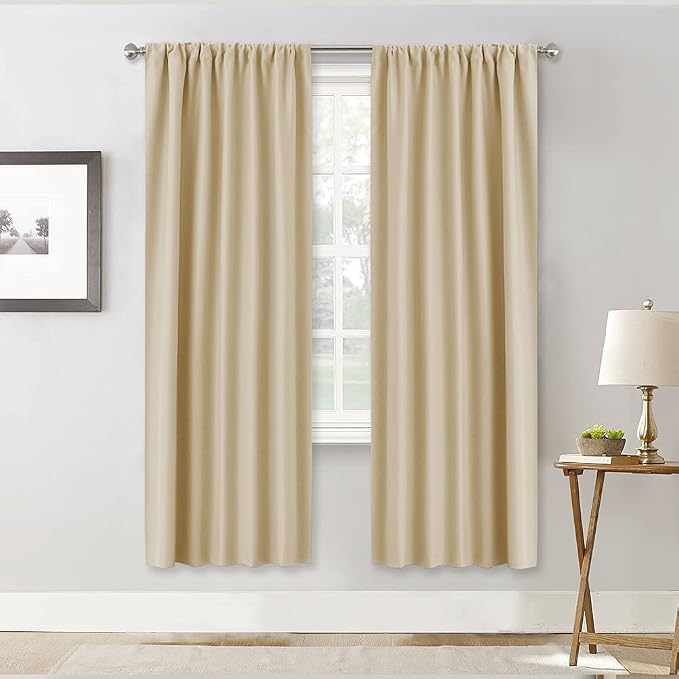 RYB HOME Curtains for Bedroom Living Room 72 inches Long, Thermal Insulated by RYBHOME