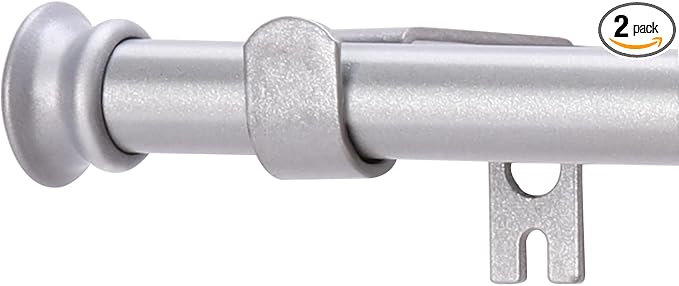 Small Curtain Rods for Windows 30" and 45" 5/8 Inch Standard Decorative Silver by Alskarhem