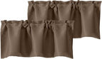 Chyhomenyc Brown Valances for Window, Room Darkening Short Curtains for Kitchen by Chyhomenyc