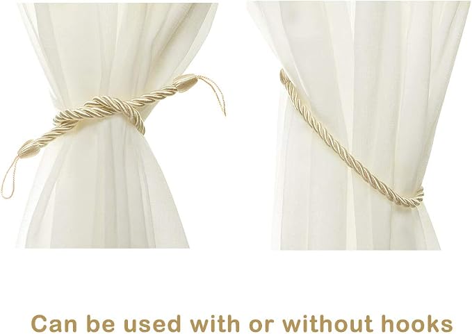 BEL AVENIR Curtain Rope Tiebacks, Drapery Rope Holdbacks - Image 5