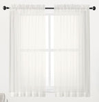 Chyhomenyc Ivory Sheer Window Curtain Panels 45 Inch, Light Filtering Solid by Chyhomenyc