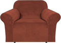 H.VERSAILTEX Stretch Velvet Armchair Cover Couch Covers 1 Cushion Chair by HVERSAILTEX