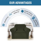 H.VERSAILTEX Stretch Velvet Armchair Cover Couch Covers 1 Cushion Chair - Image 5
