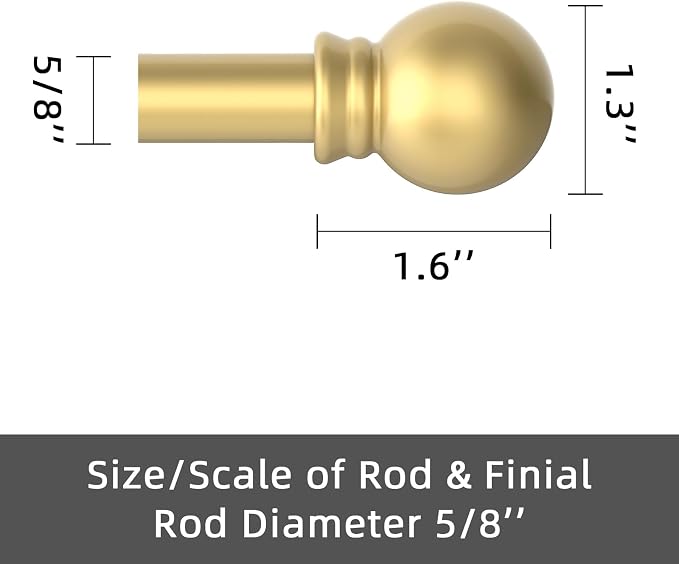 GXOACKJ Curtain Rods for windows 48 to 84-93 inch, 5/8 inch Decorative Gold - Image 5