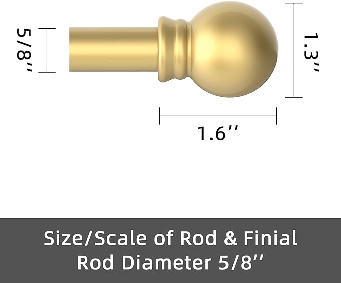 GXOACKJ Curtain Rods for windows 32-62 inch, 5/8 inch Decorative Gold Splicing - Image 5