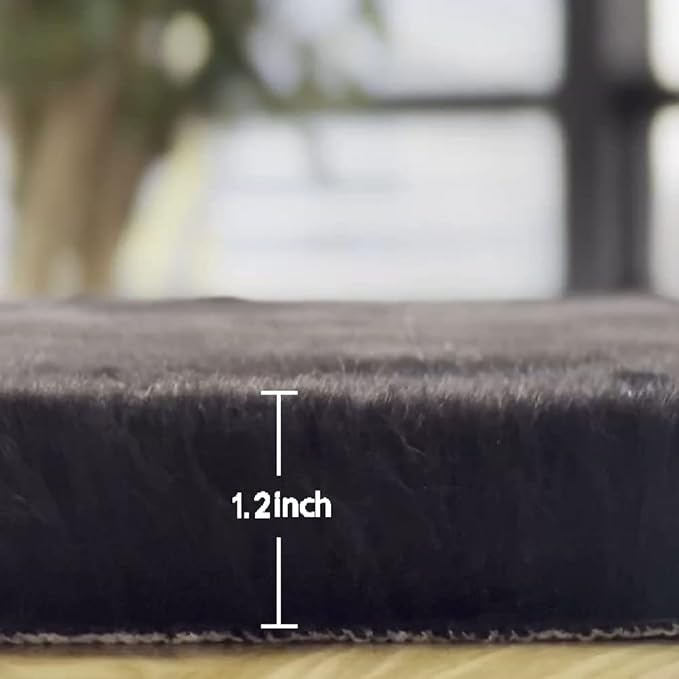 ORINOVA Black Fluffy Living Room Furry Rugs - Image 3