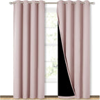 NICETOWN 100% Blackout Window Curtain Panels 84" Long, Blush Pink, 2 Pieces by NICETOWN