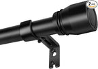 Matte Black Curtain Rod Itself is 30-144 inch 2 Pack, Fit 30 to 142, 66 to 120 by Unknown