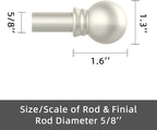 GXOACKJ Curtain Rods for windows 32-48 inch, 5/8 inch Decorative Nickel - Image 3