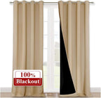 NICETOWN Thermal Insulated 100% Blackout Curtains, Biscotti Beige, 1 Pair by NICETOWN
