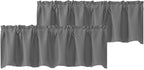 Chyhomenyc Light Grey Valances for Window, Room Darkening Short Curtains for by Chyhomenyc