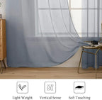 MIULEE 2 Panels Solid Color Sheer Window Curtains Elegant Window Voile - Image 4