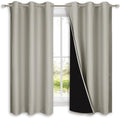 NICETOWN Natural 100% Blackout Lined Curtains, 2 Thick Layers Completely by NICETOWN