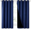 NICETOWN 100% Blackout Curtain Panels, Thermal Insulated Black Liner Curtains by NICETOWN