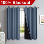 NICETOWN 100% Blackout Curtains Thermal, Stone Blue, 1 Pair, W37 x L60 - Image 2