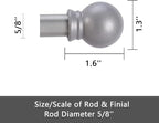 GXOACKJ Curtain Rods for windows 28-78 inch, 5/8 inch Decorative Silver - Image 5