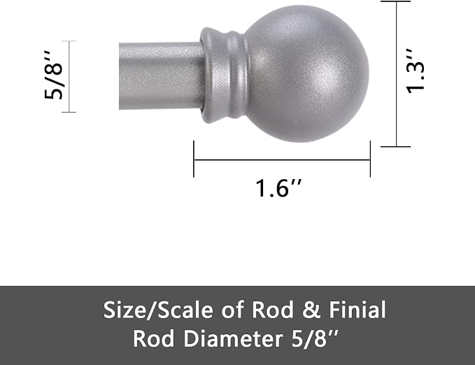GXOACKJ Curtain Rods for windows 48 to 84-93 inch, 5/8 inch Decorative Silver - Image 5