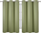 LEMOMO Sage Green Blackout Curtains/38 x 54 Inch/Set of Two Panels Grommet - Image 2