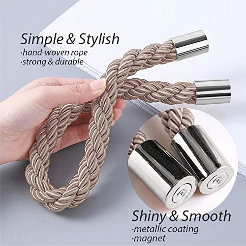 NICEEC 4 Pack Strong Magnetic Curtain Tiebacks Modern Simple Style Drape Tie - Image 3