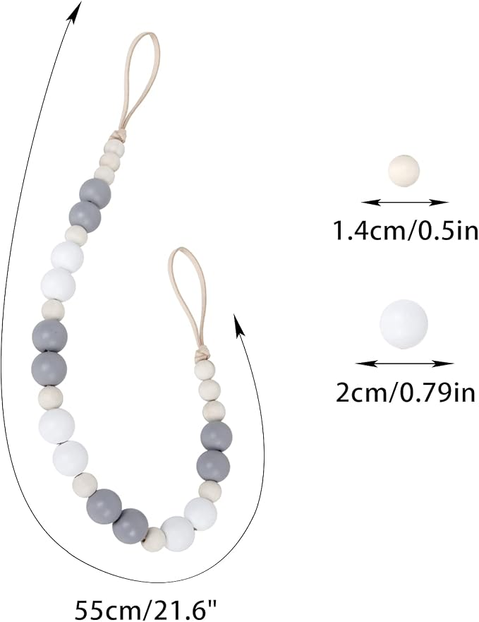 2 Pieces Wood Bead Curtain Tieback Boho Curtain Tiebacks Curtain Holdbacks - Image 7